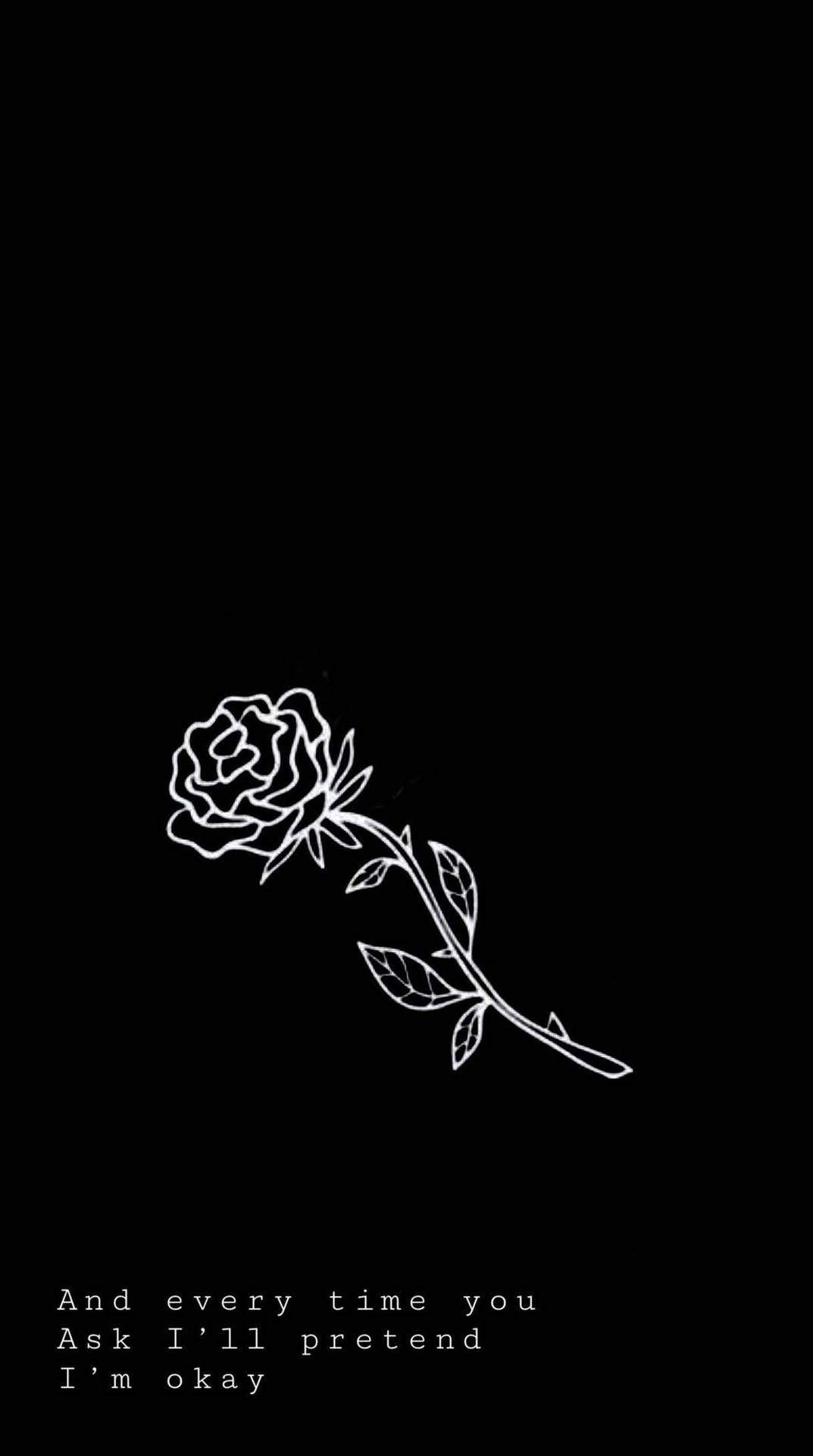 Okay Quote With Rose Illustration Background