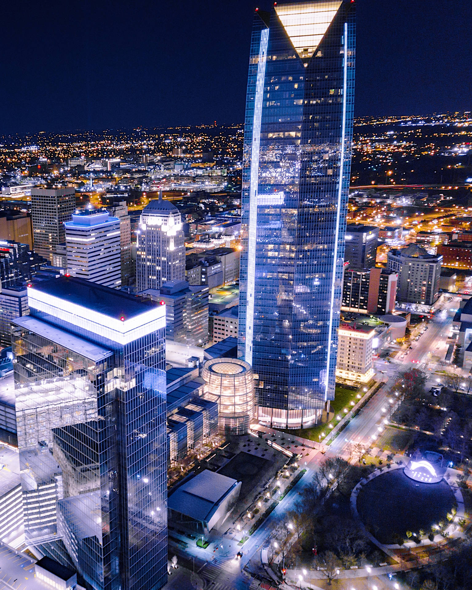 Oklahoma City City Lights At Night