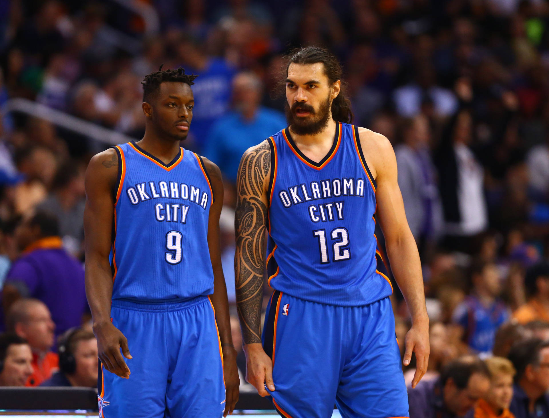 Oklahoma City Jerami Grant And Steven Adams Background