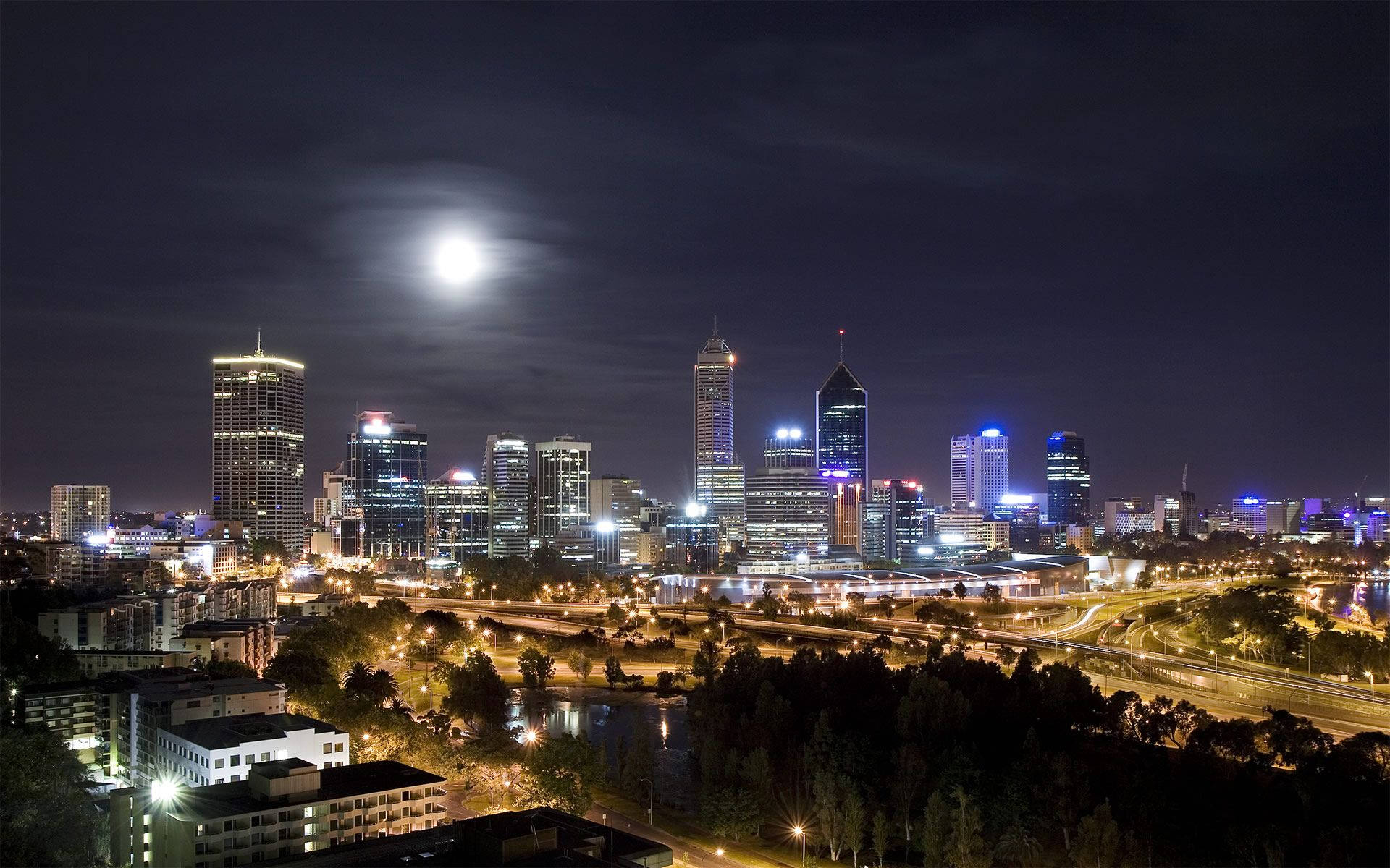 Oklahoma City Skyline At Night Background