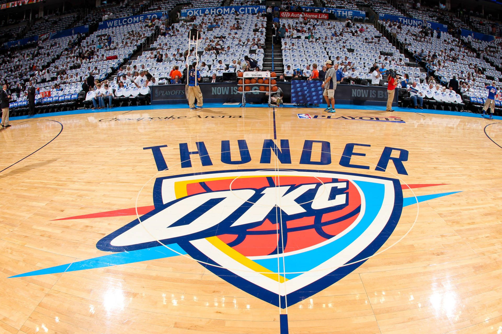 Oklahoma City Thunder Basketball Court Background