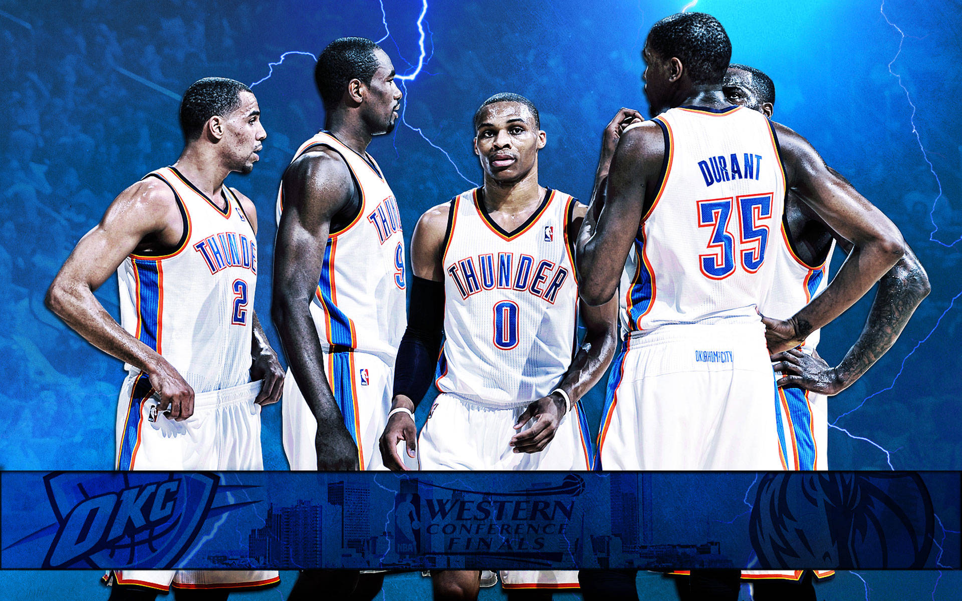 Oklahoma City Thunder Basketball Players Background