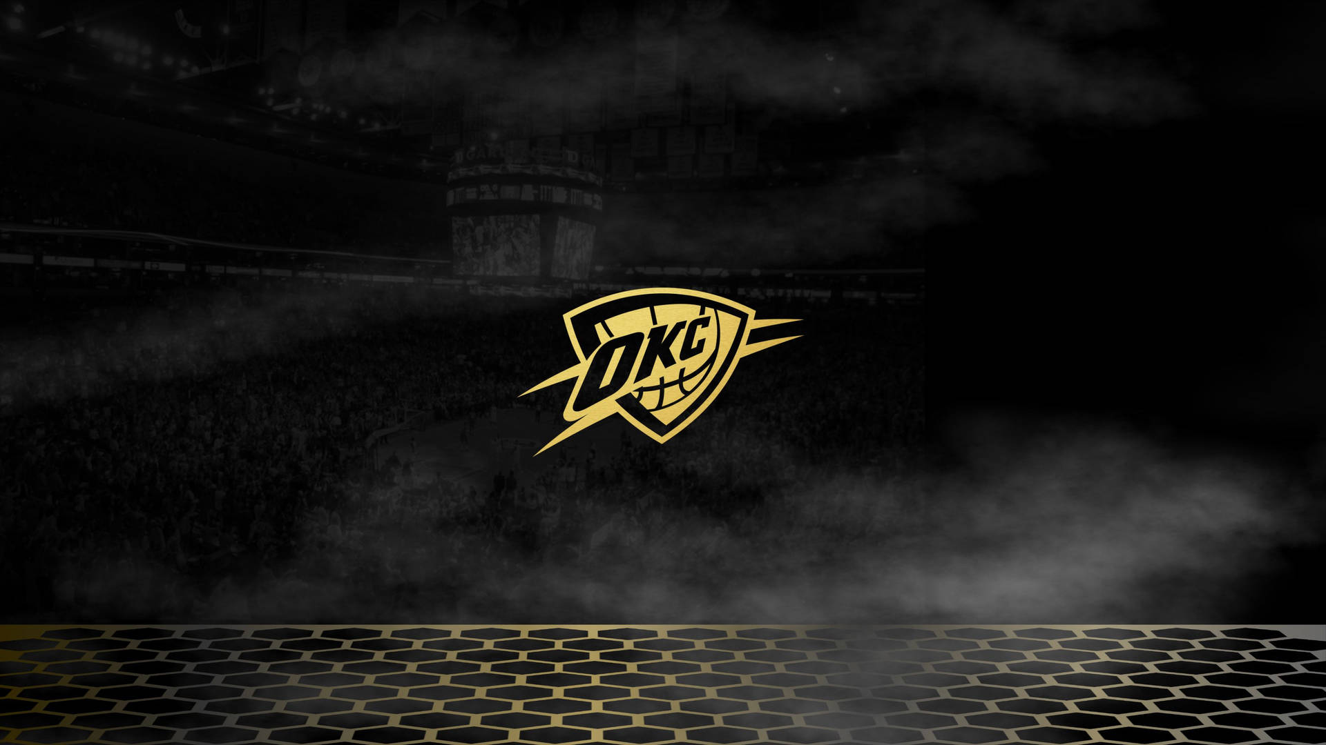 Oklahoma City Thunder Black And Gold Background