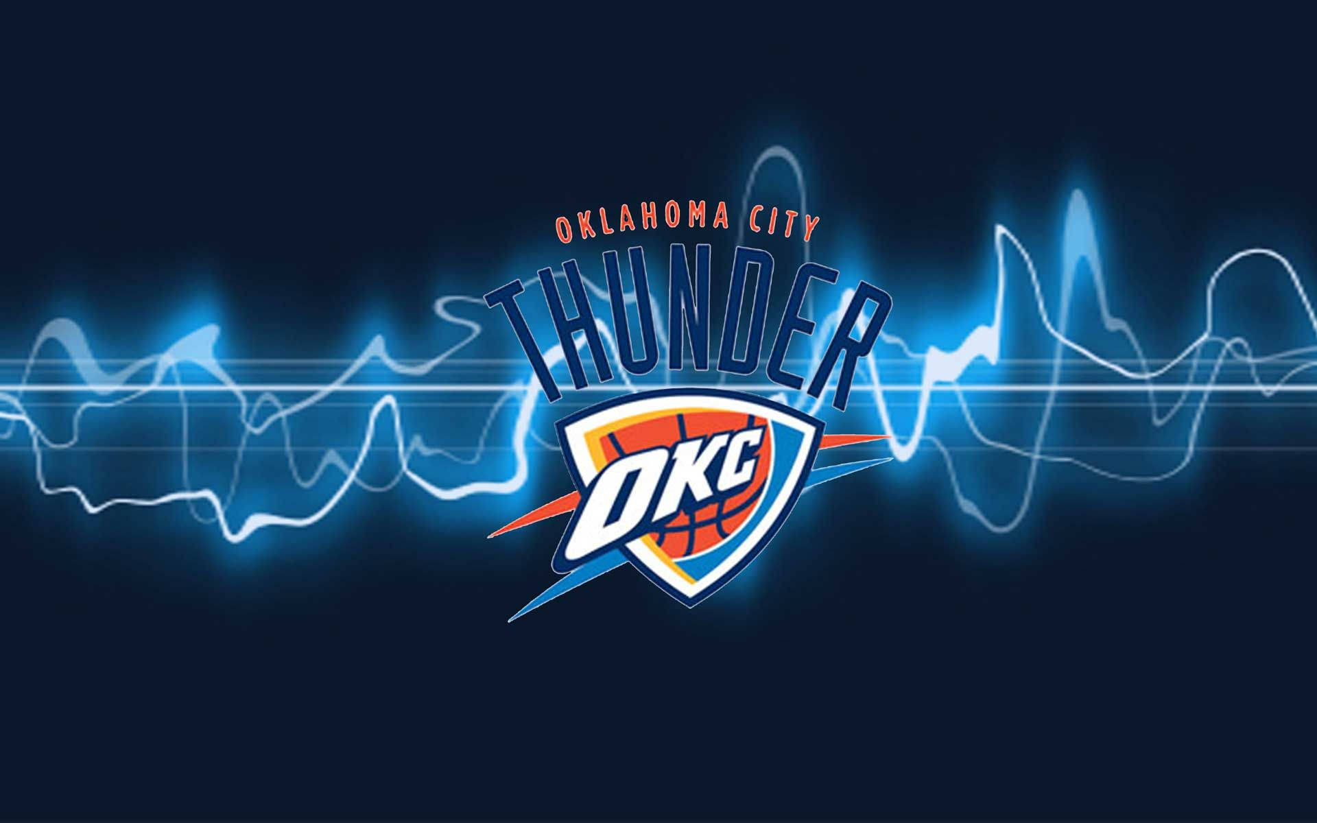 Oklahoma City Thunder Glowing Blue Background Background