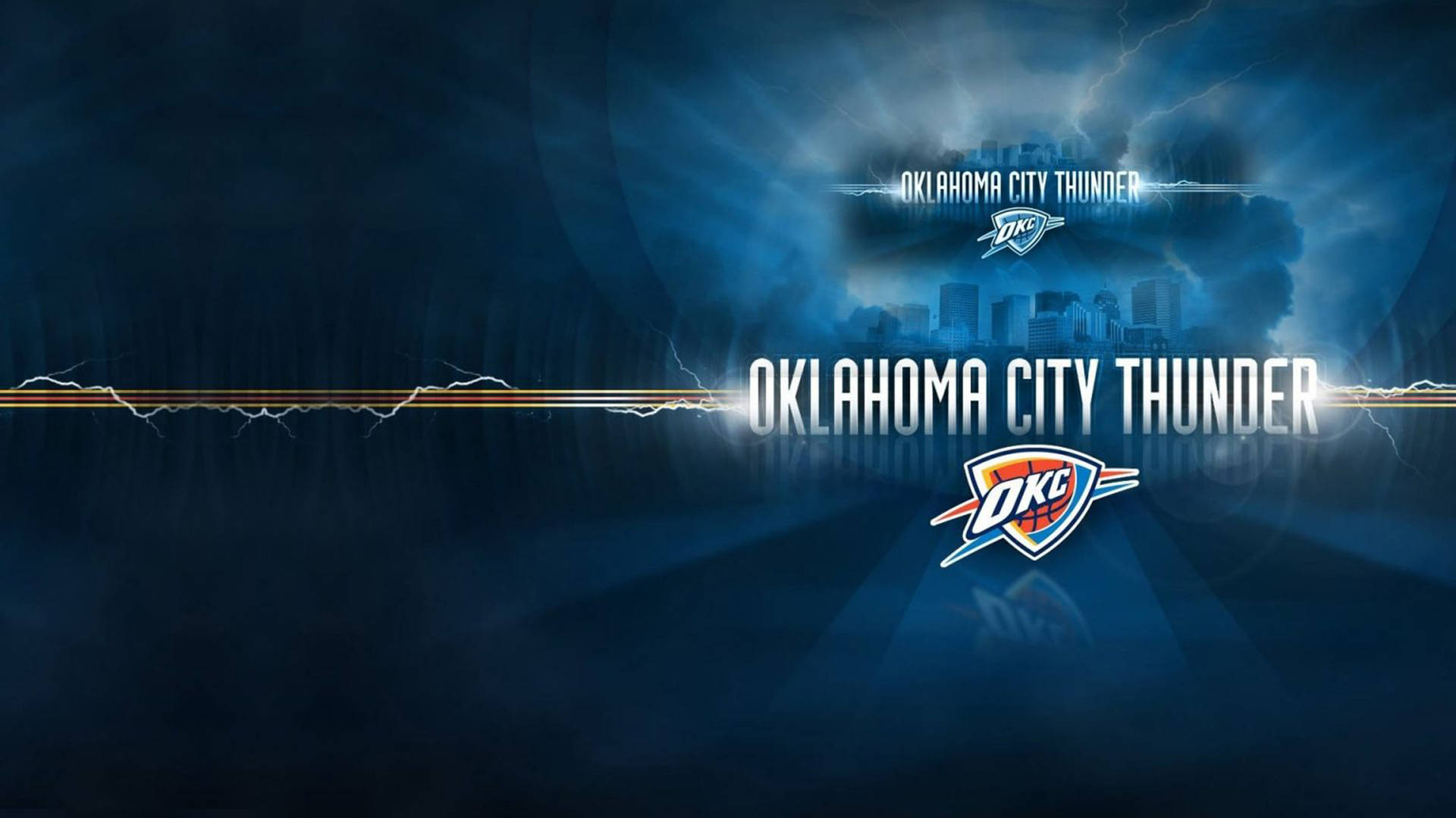 Oklahoma City Thunder Lightning Illustration Background