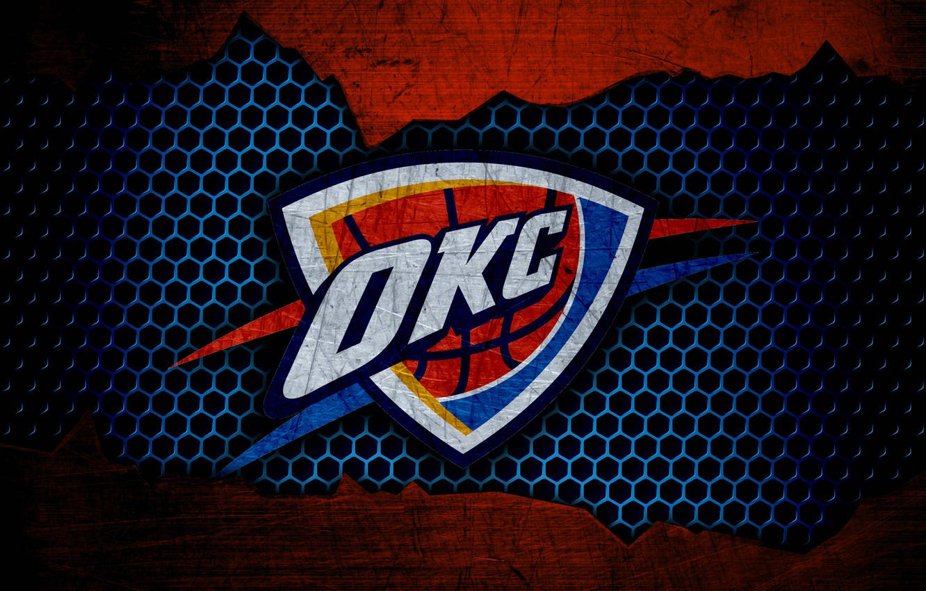 Oklahoma City Thunder Logo Hexagonal Pattern Background