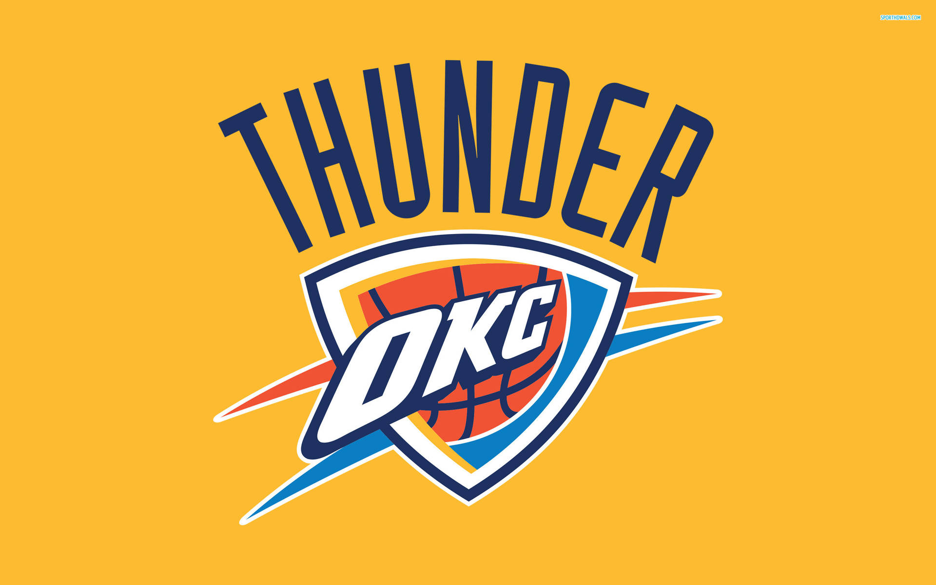 Oklahoma City Thunder Logo Yellow Background