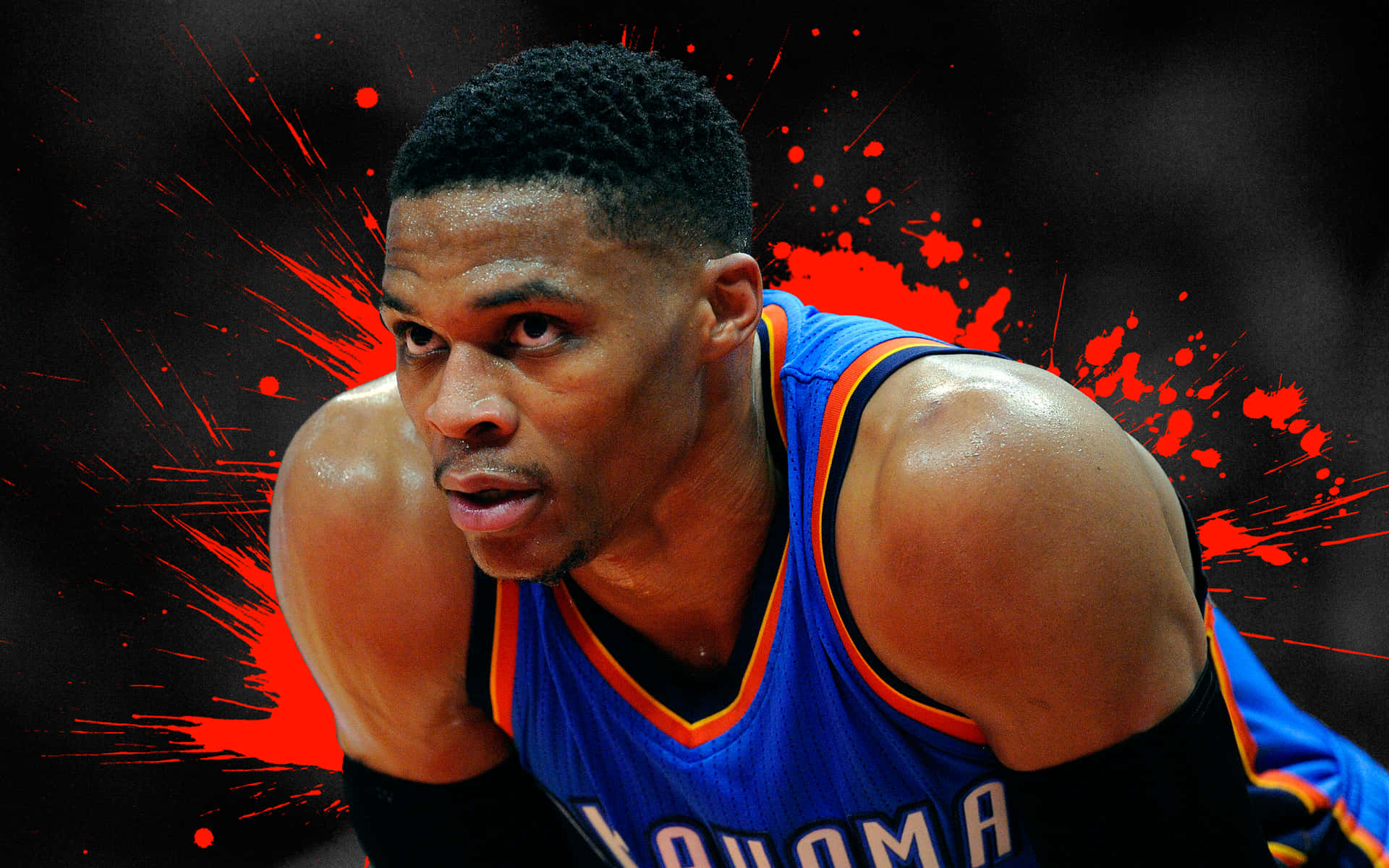 Oklahoma City Thunders Basketball Player Russell Westbrook Background