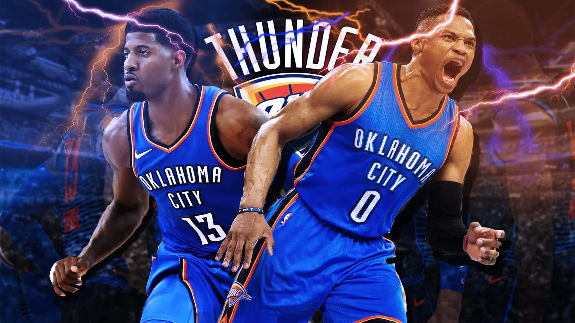 Oklahoma City Thunders Paul George, Russell Westbrook