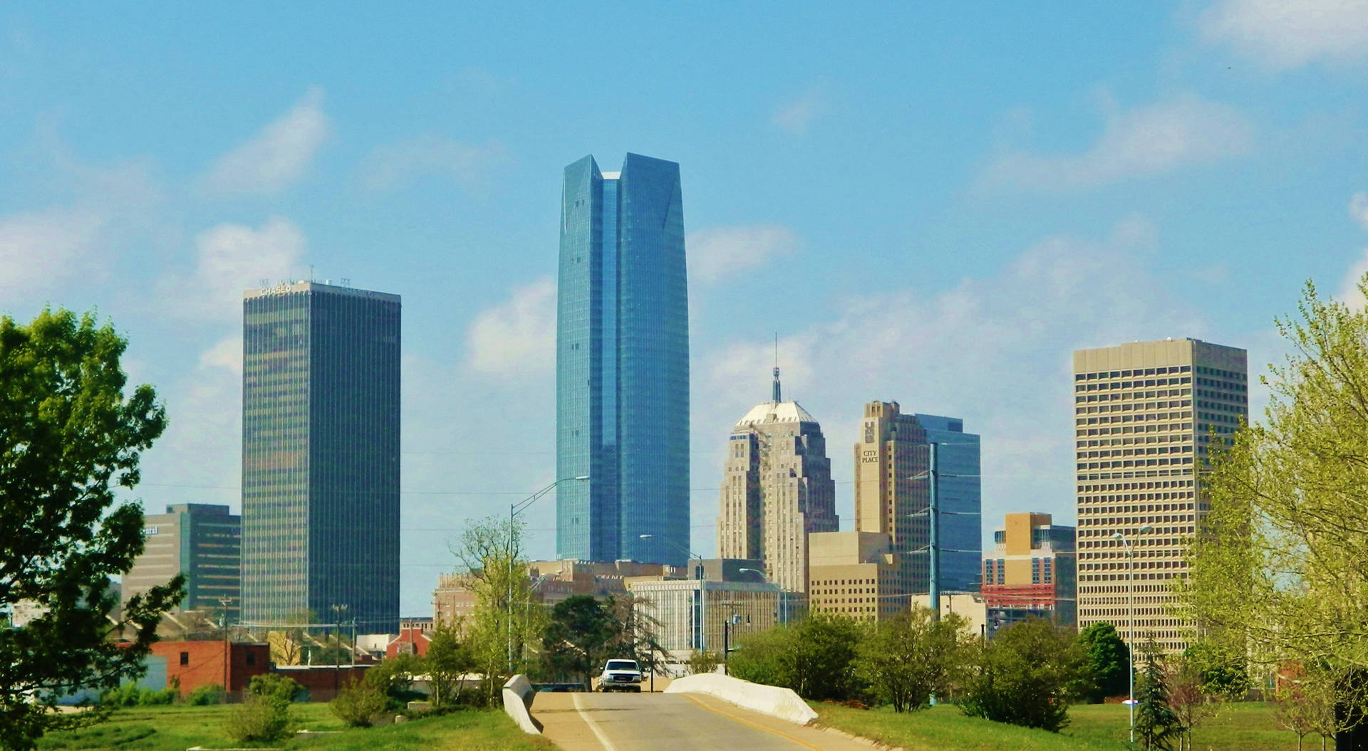Oklahoma Cityscape Clear Skies Background