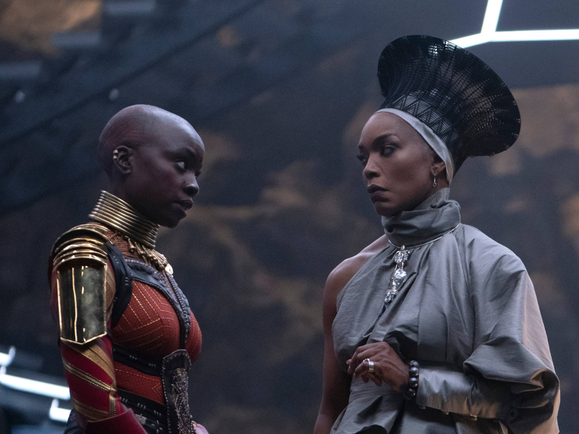 Okoye And Queen Ramonda In Wakanda Forever Background