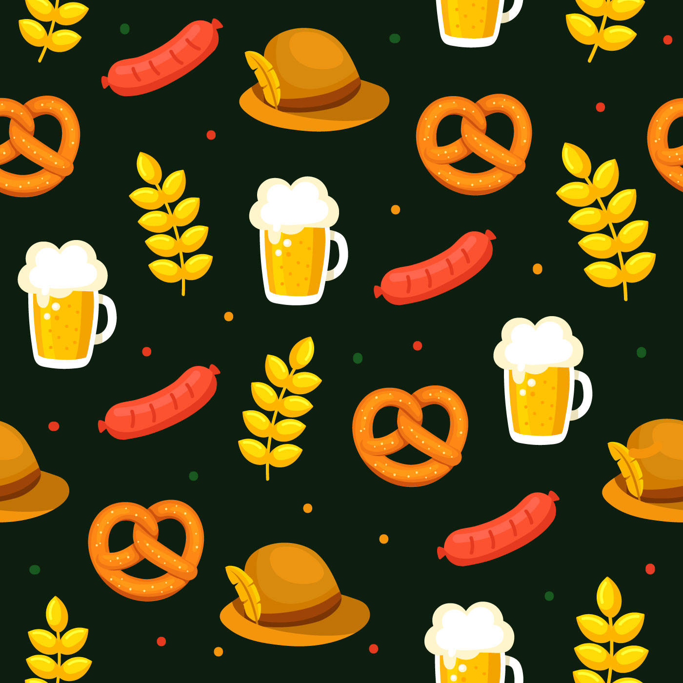 Oktoberfest Food Pattern Background