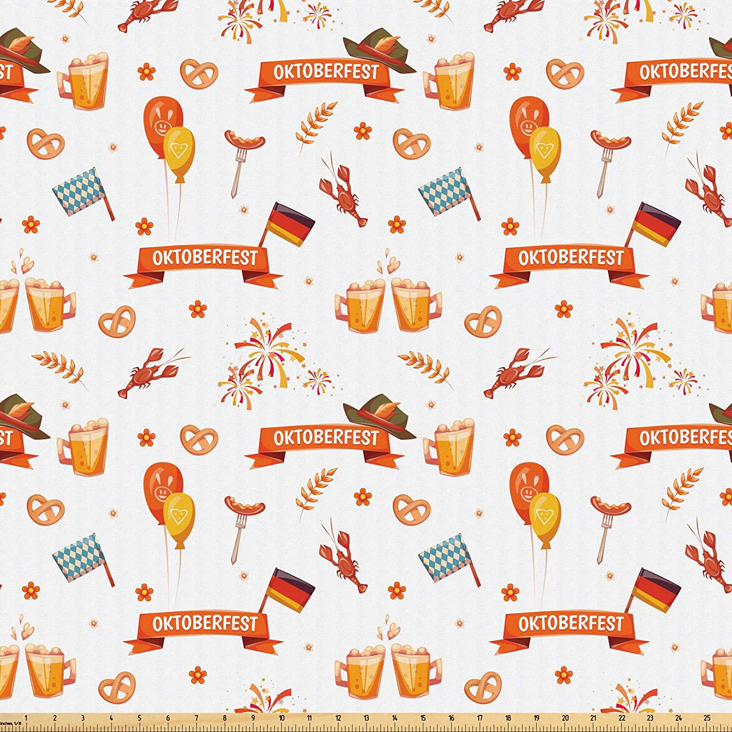 Oktoberfest Icons Pattern Background