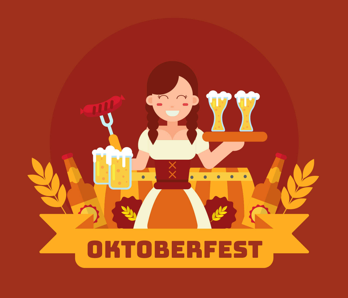 Oktoberfest Lady Server Art Background