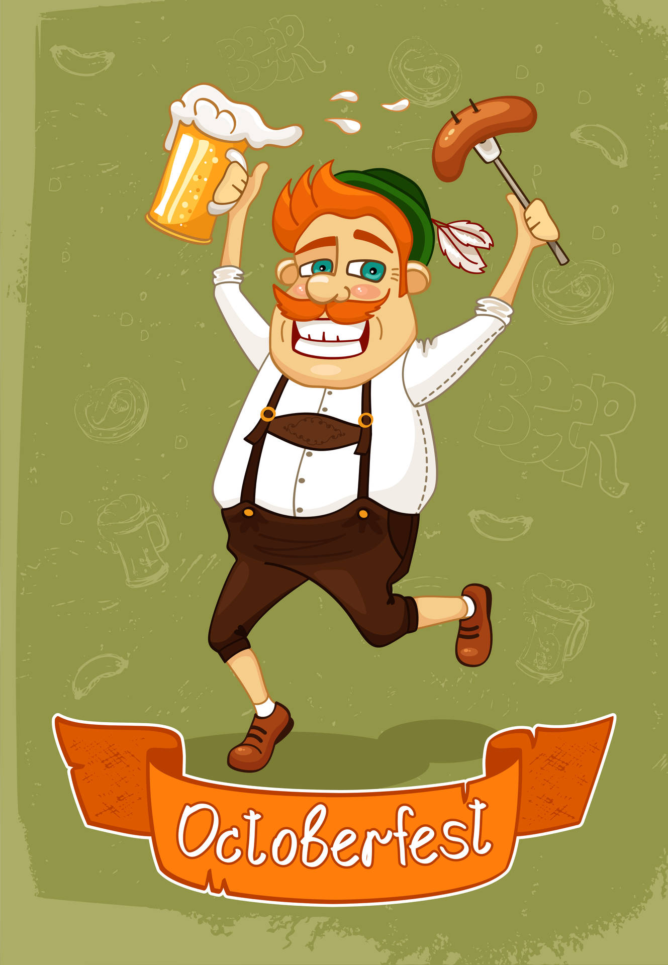 Oktoberfest Party Man Art Background