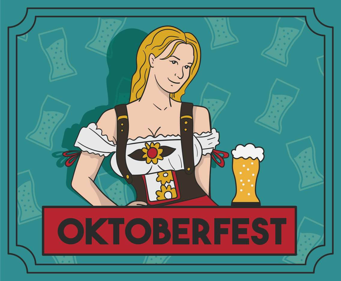 Oktoberfest Woman Art Background