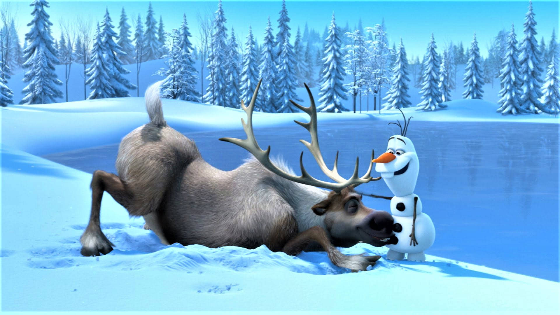 Olaf And Sven Of Frozen Background