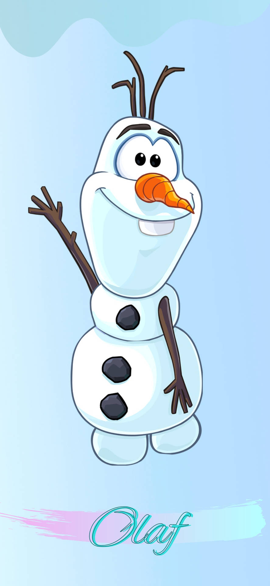 Olaf Waving Graphic Art Background