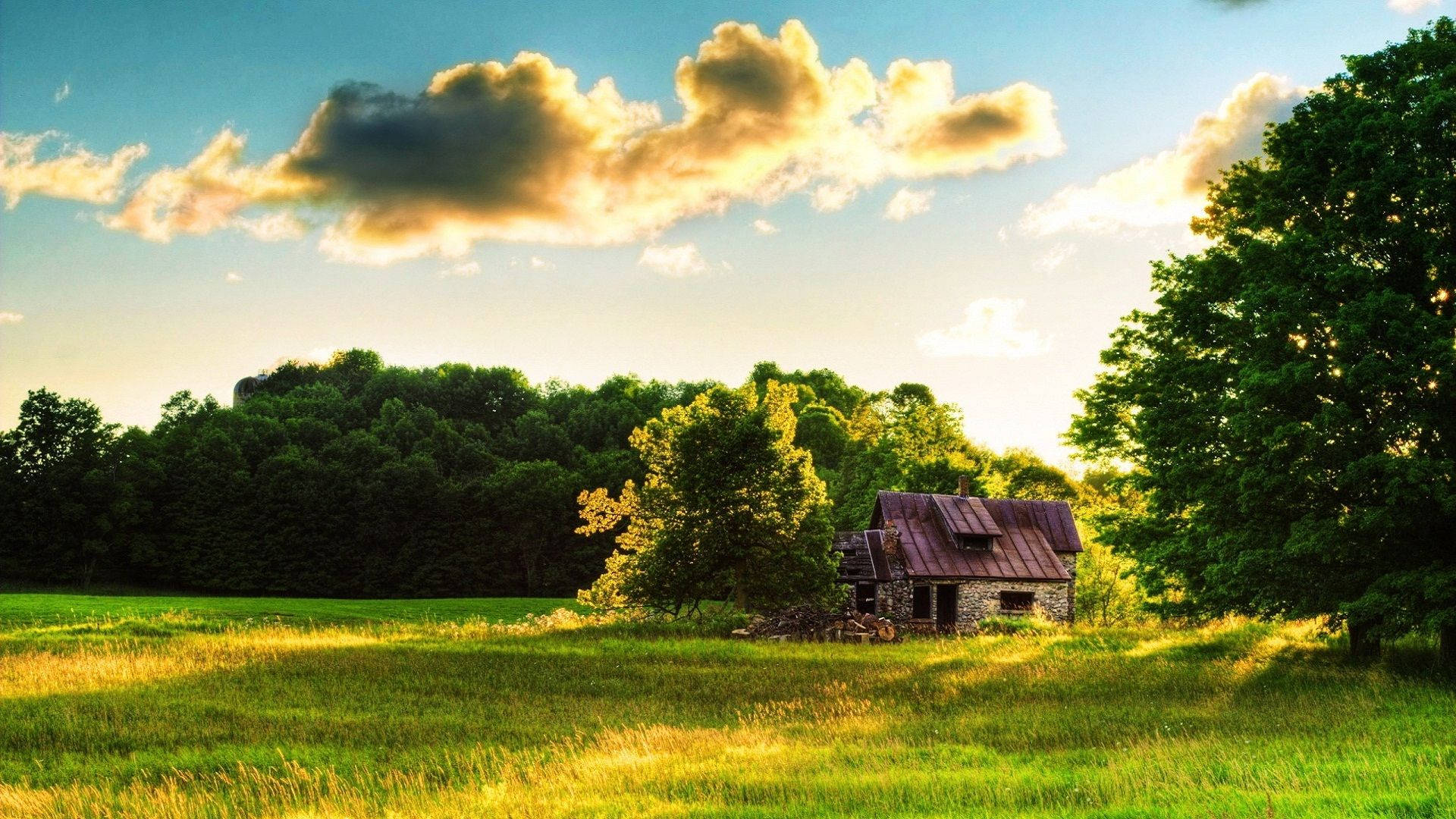 Old Abandoned Farmhouse Background