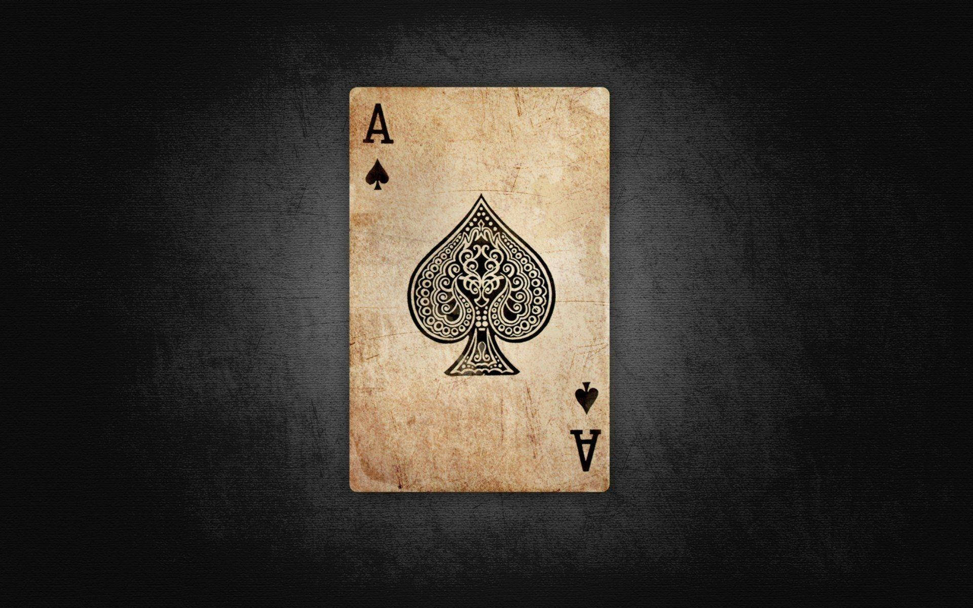 Old Ace Card Black Canvas Spotlight Background