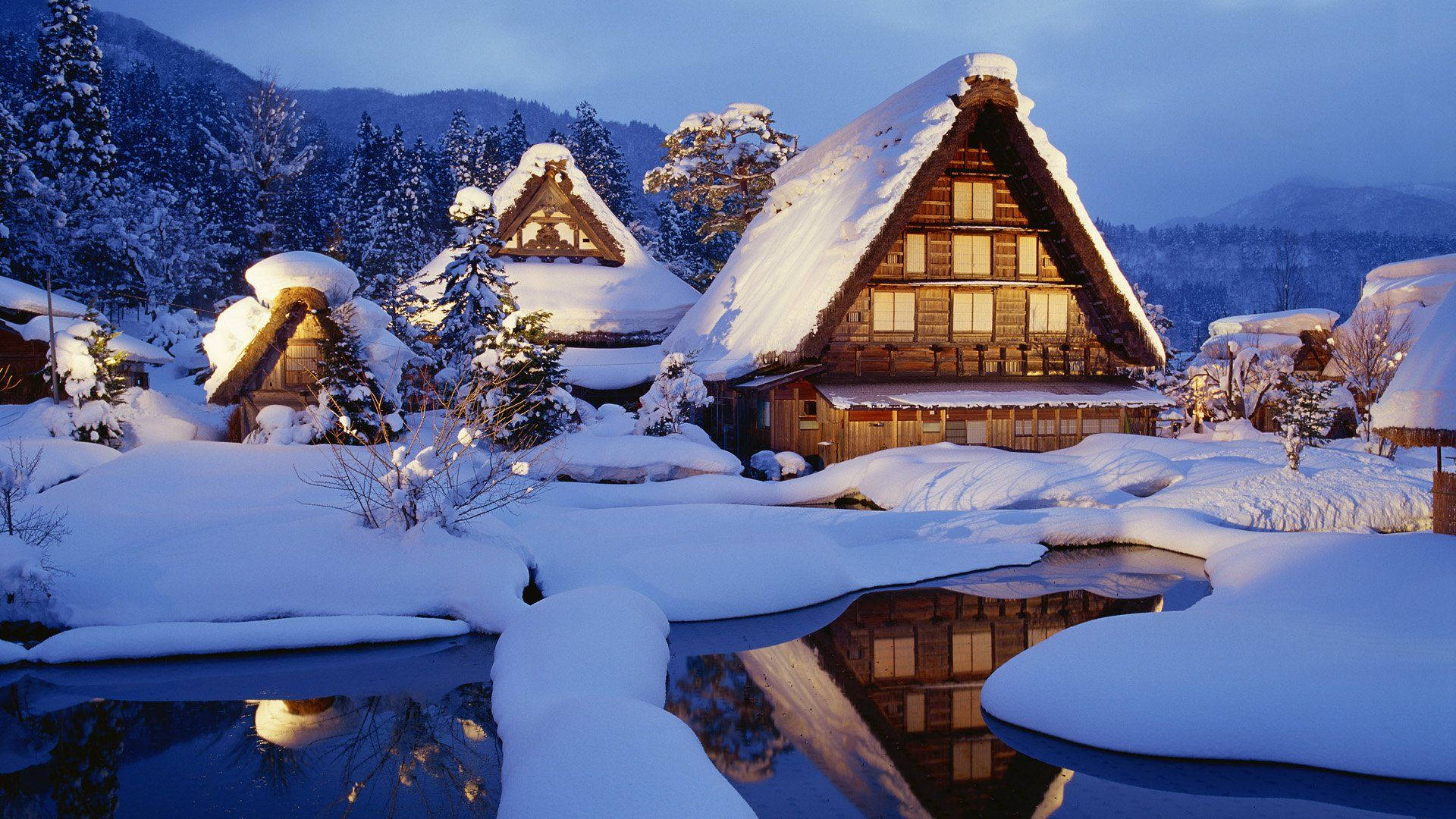 Old Aesthetic Christmas Cabins