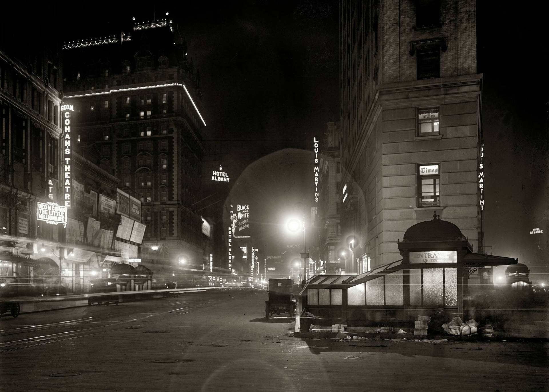 Old Broadway New York Black And White Background