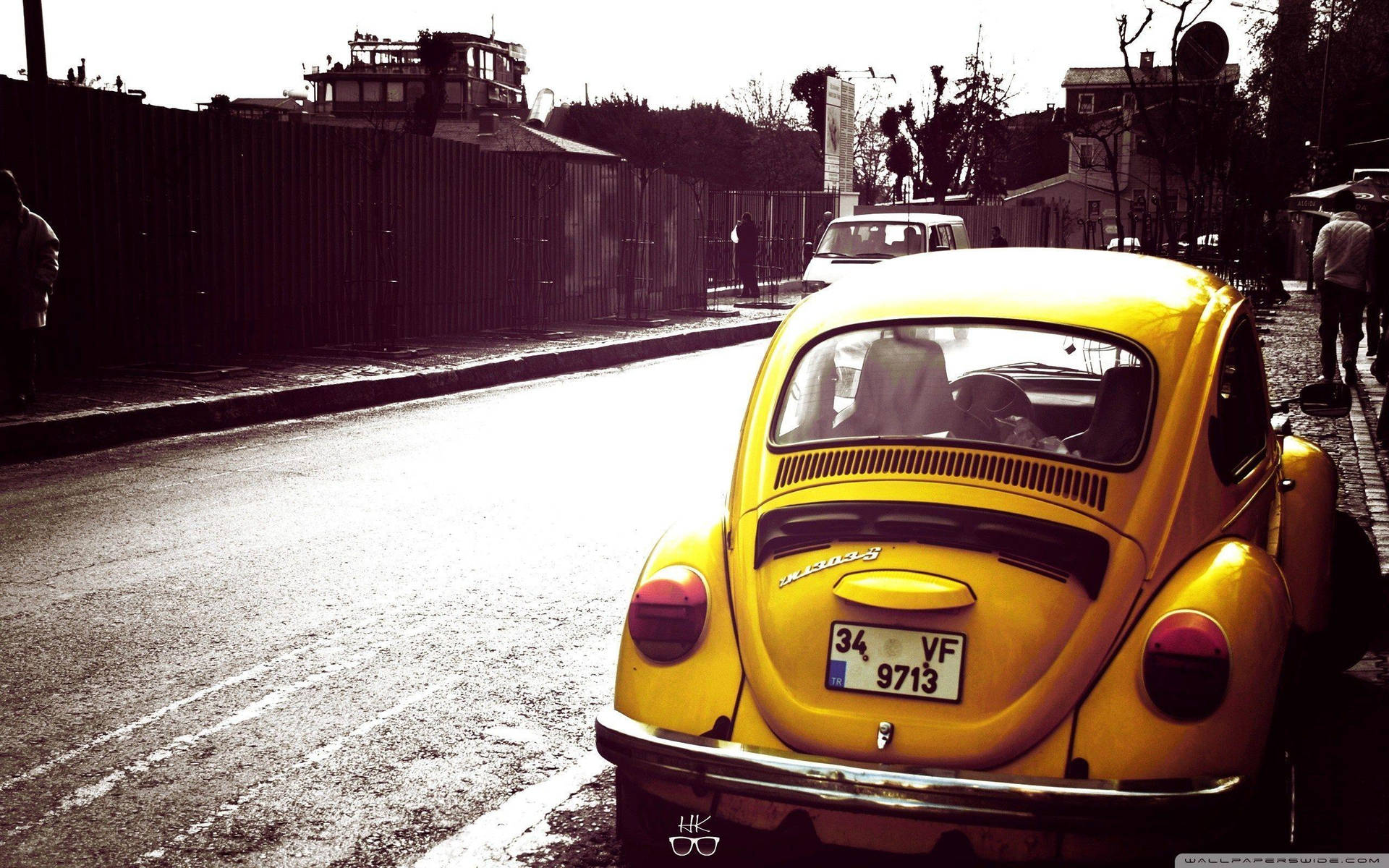 Old Car Yellow Volkswagen Background