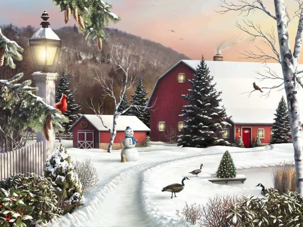 Old Christmas During Winter Background