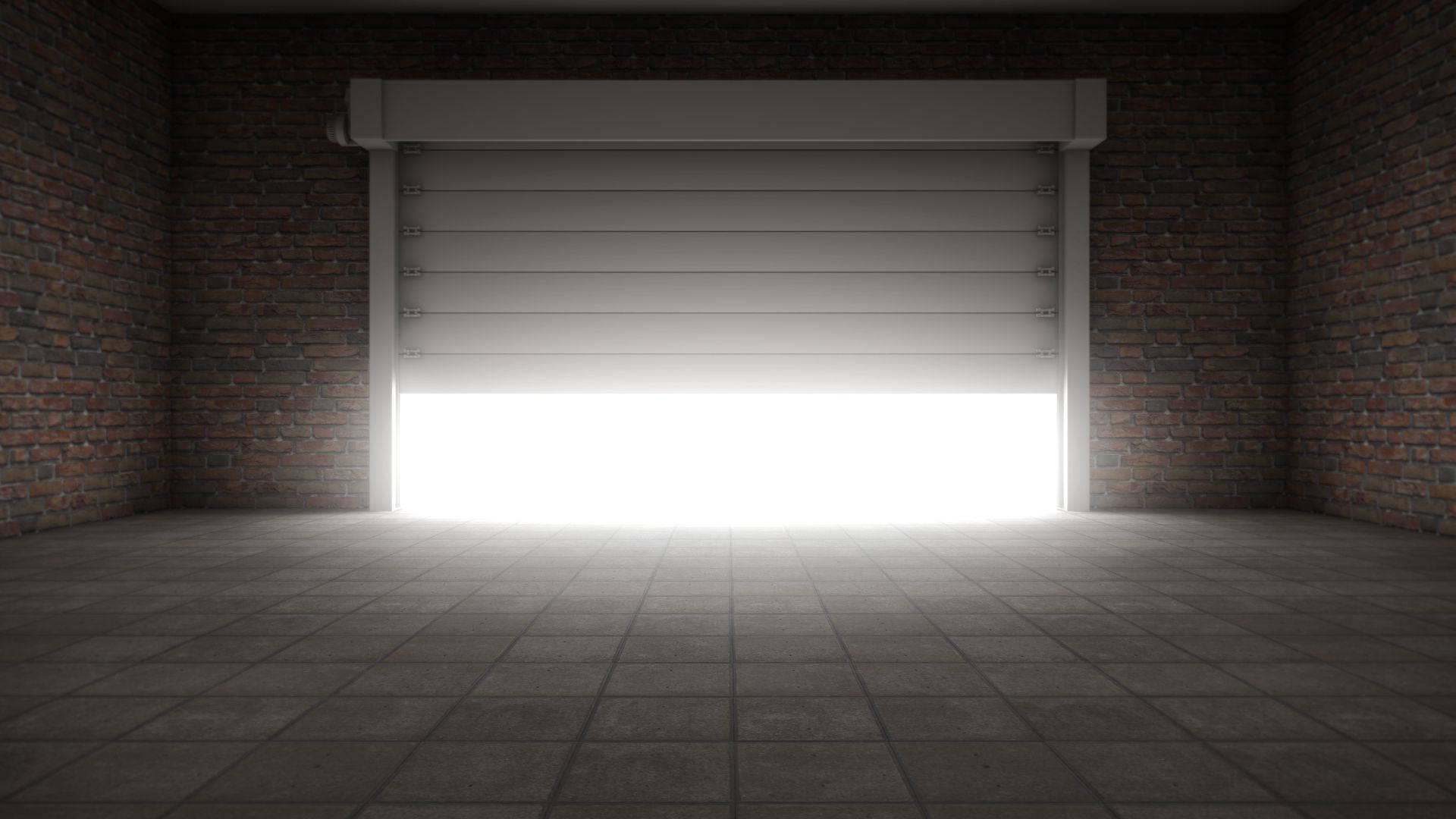 Old Empty Garage Door Parking Background