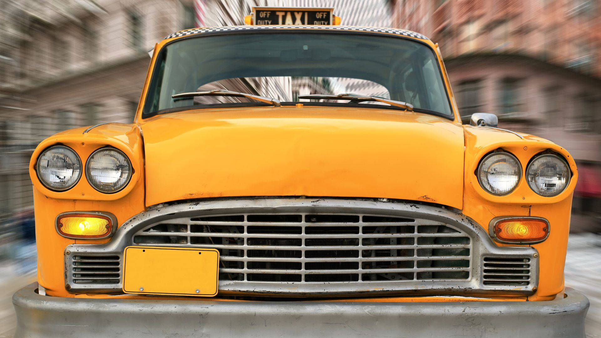 Old Fashioned Taxi Front View Background