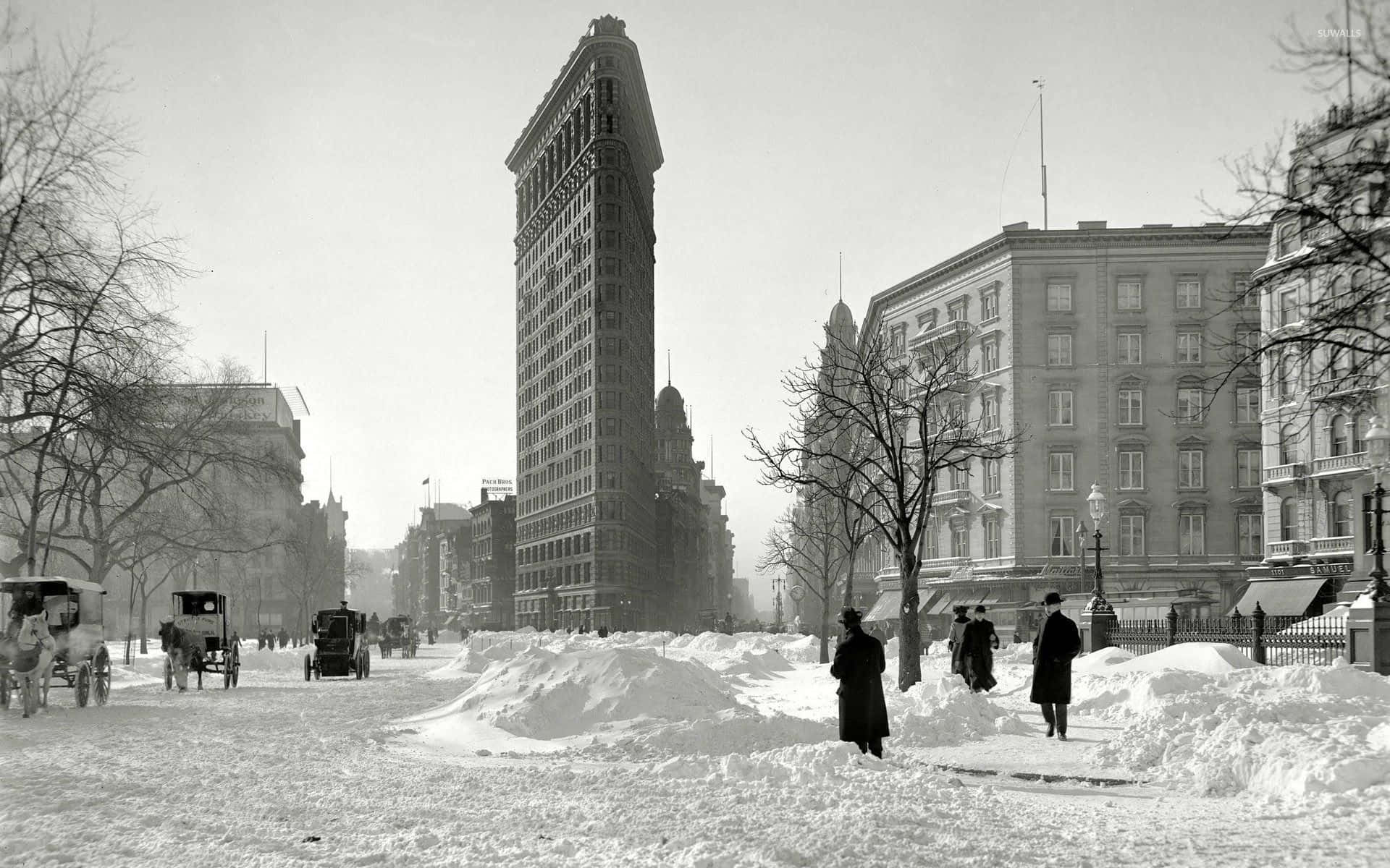 Old Flatiron Building New York City Background