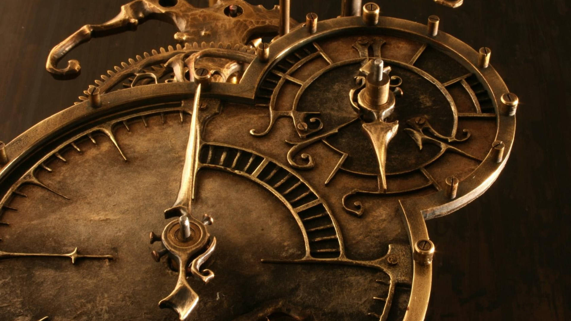 Old Golden Clock Tiempo Background Background