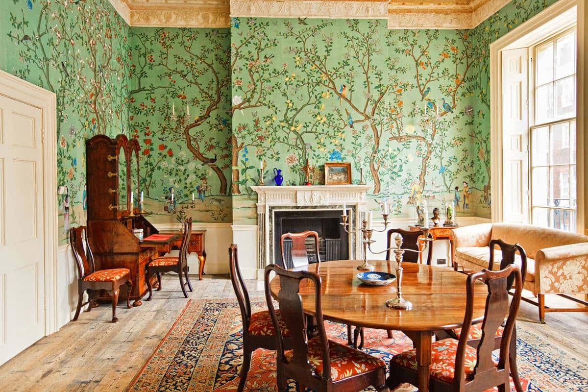 Old House With Chic Dining Area Design Background