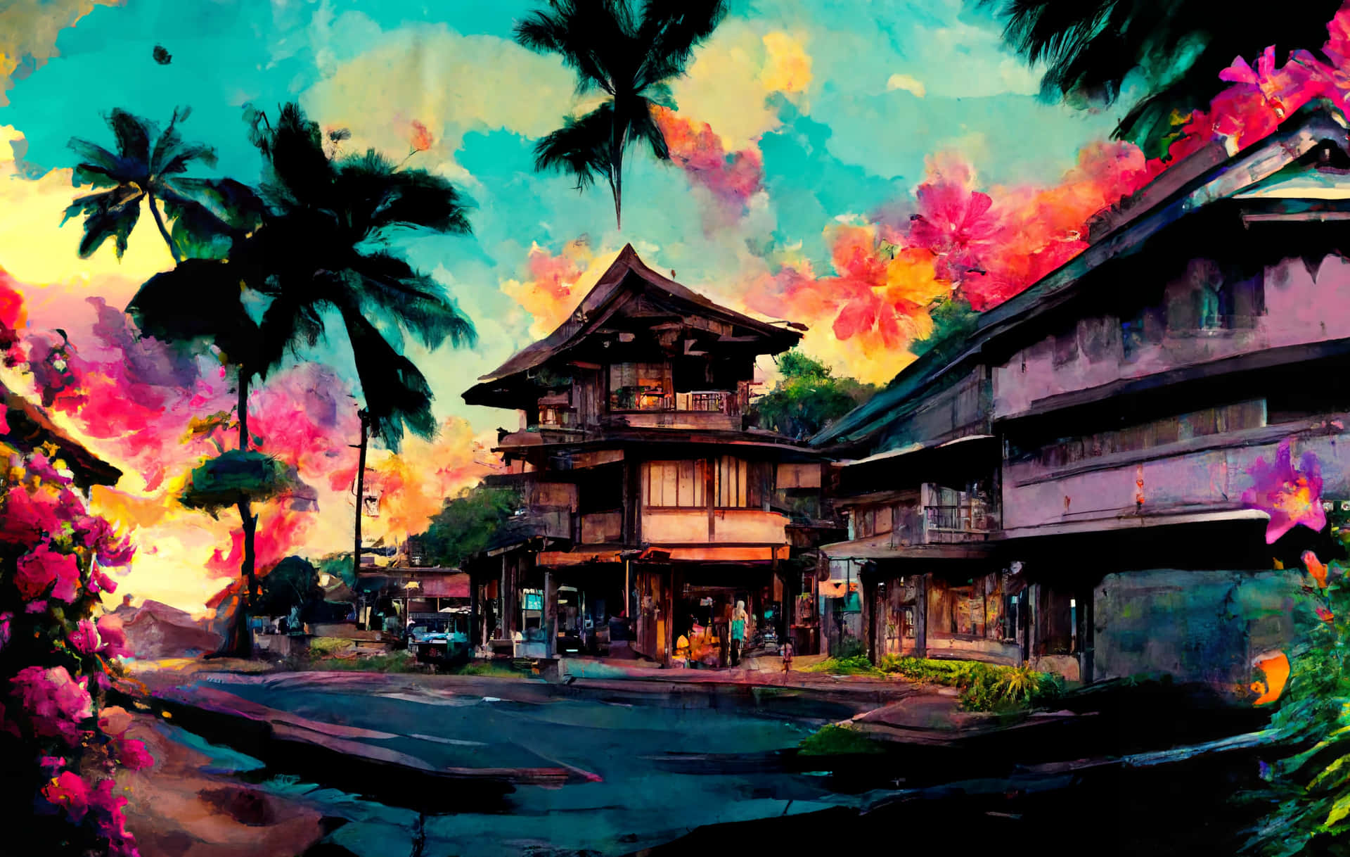 Old Japanese Architecture Background
