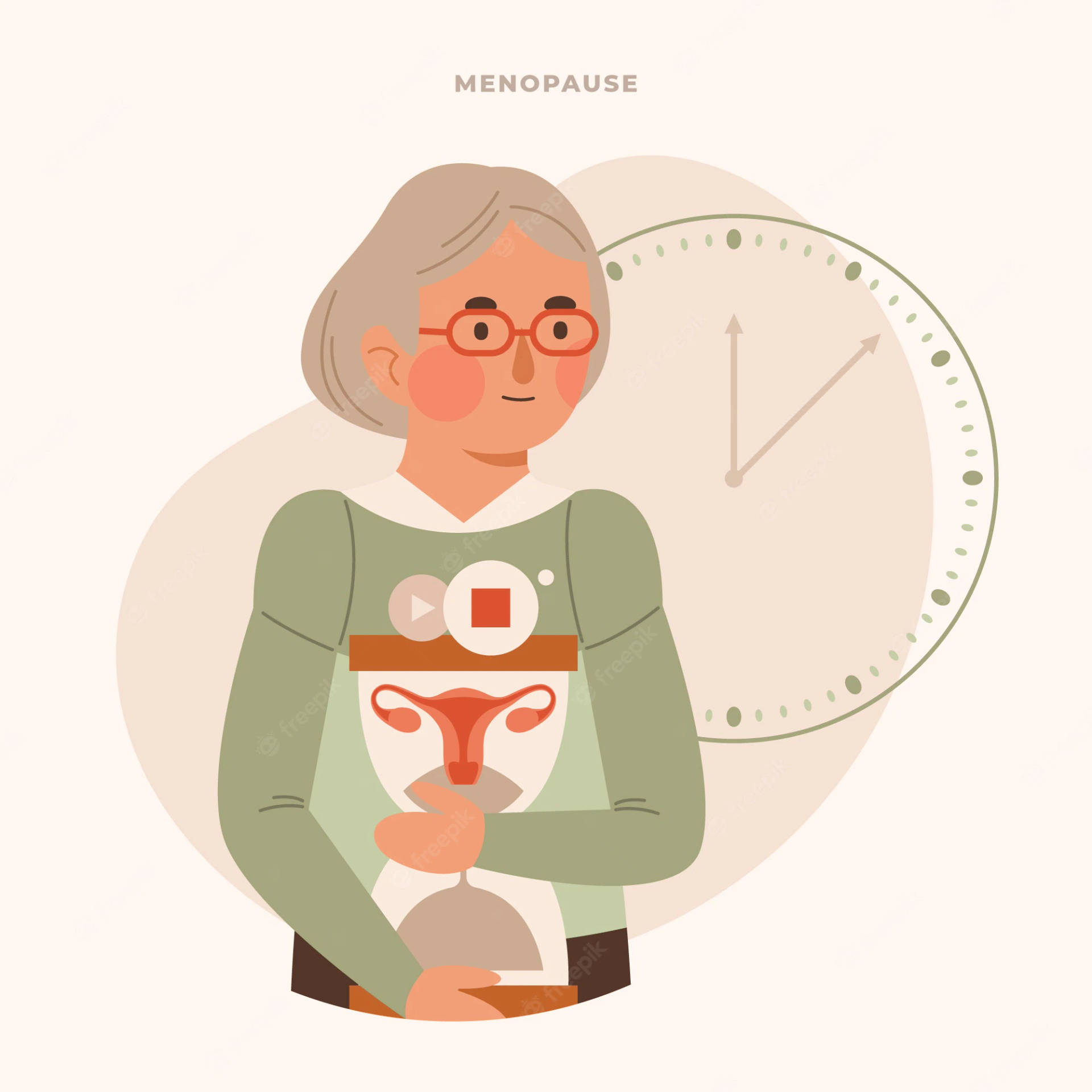 Old Lady Menopause Drawing