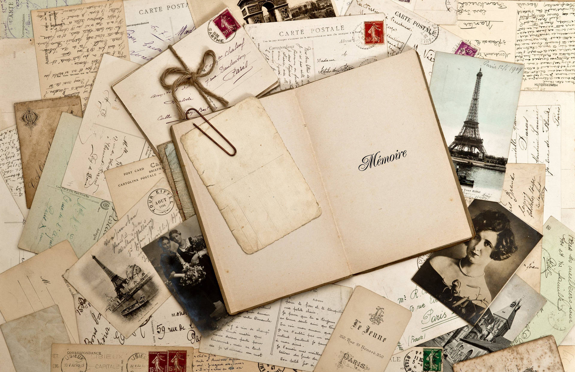 Old Letters Postcards Aesthetic Book Desktop