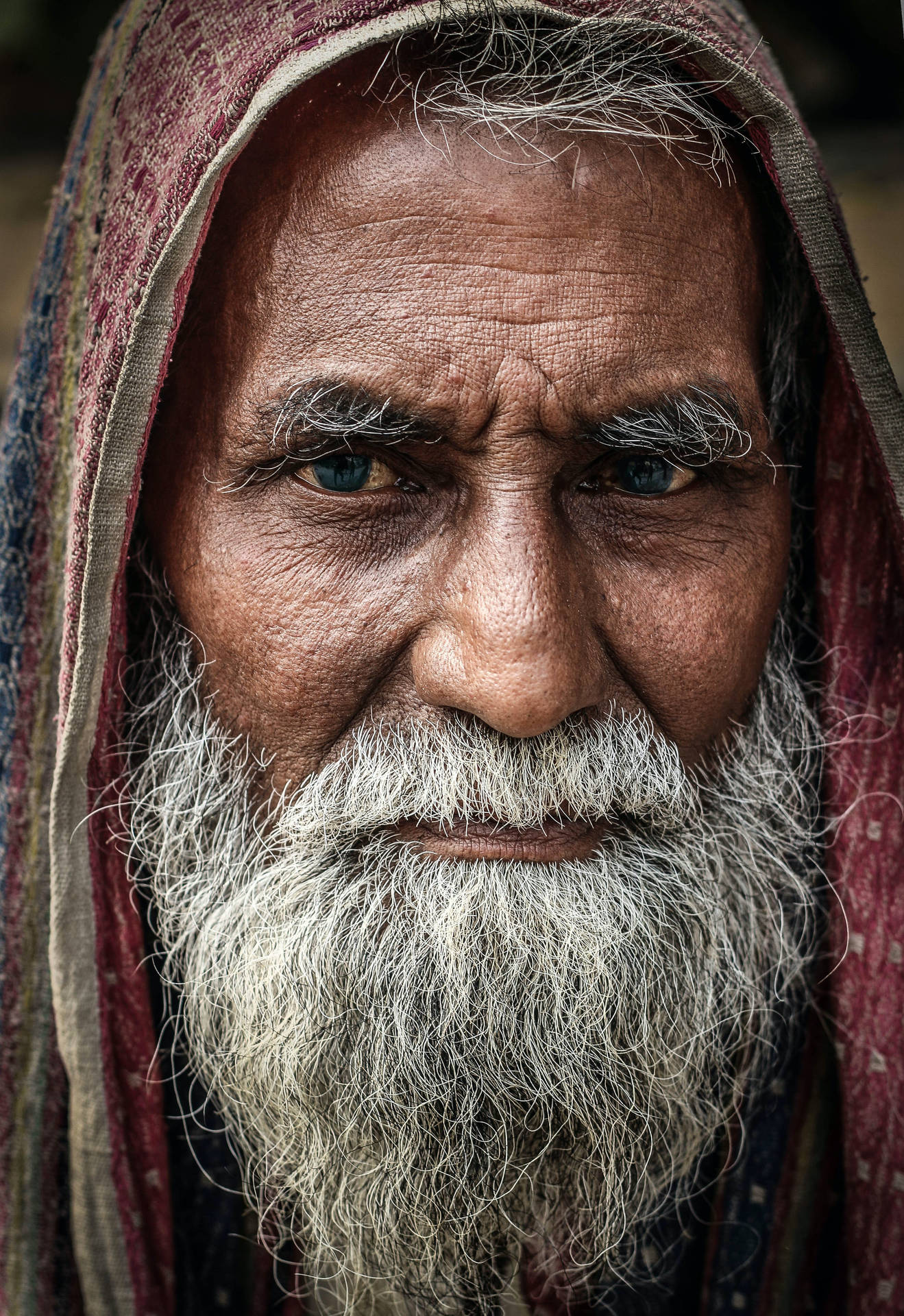 Old Man Red Hood Portrait