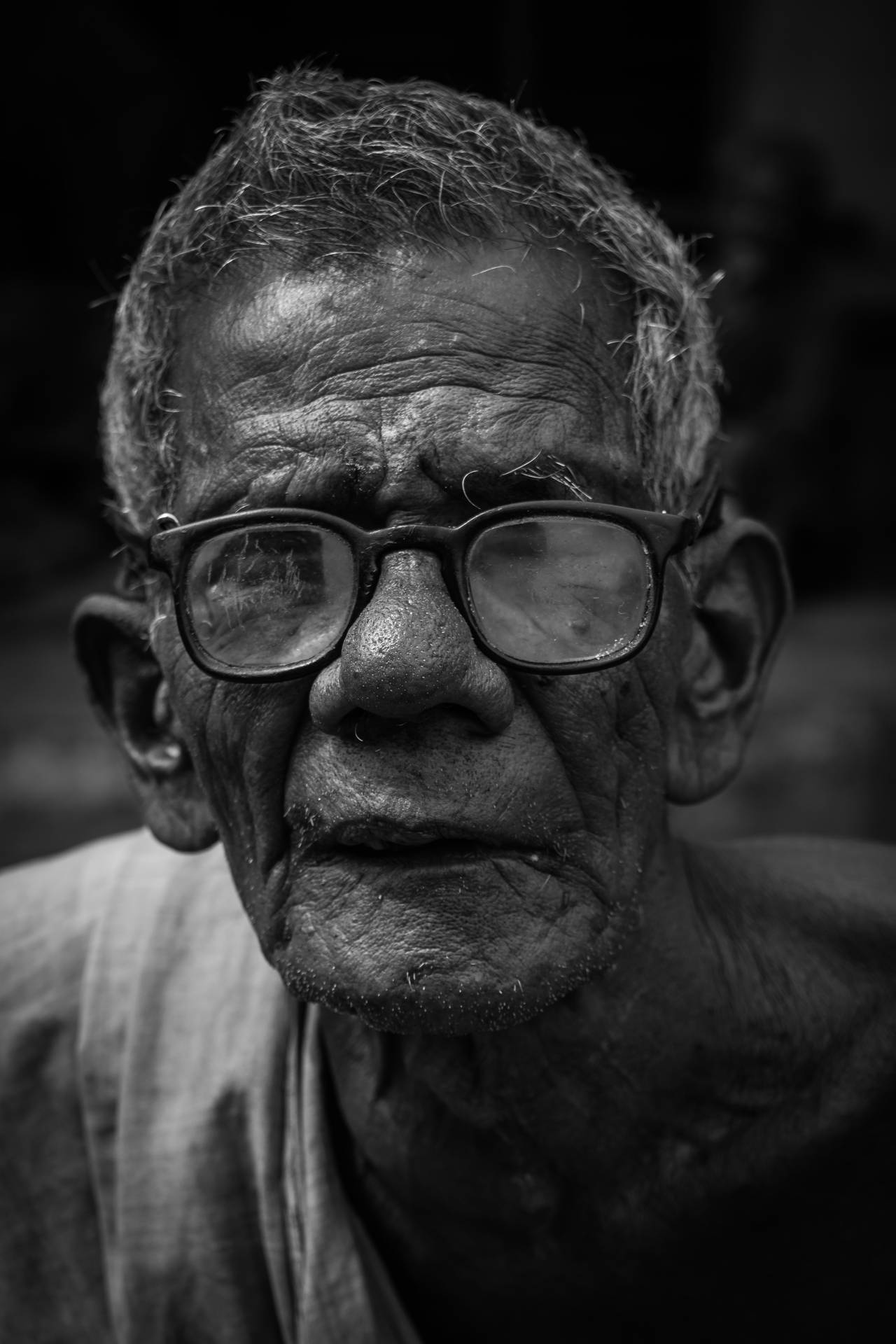 Old Man With Eyeglasses Portrait Background