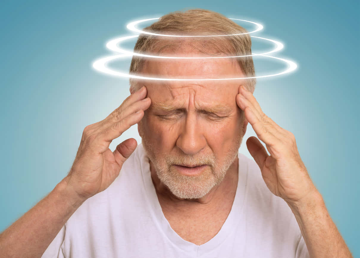 Old Man With Giddy Graphics Background