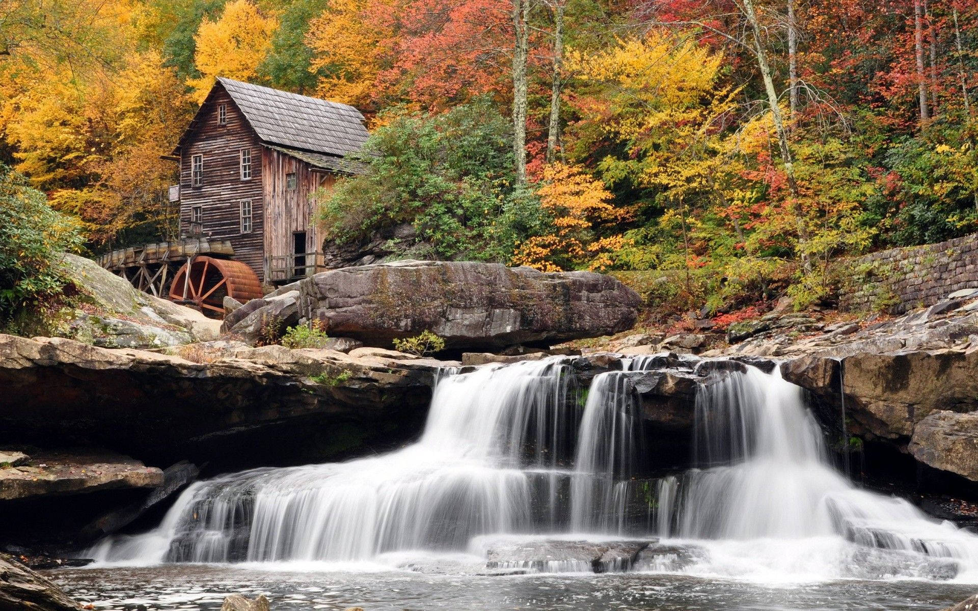 Old Mill Beautiful Waterfall