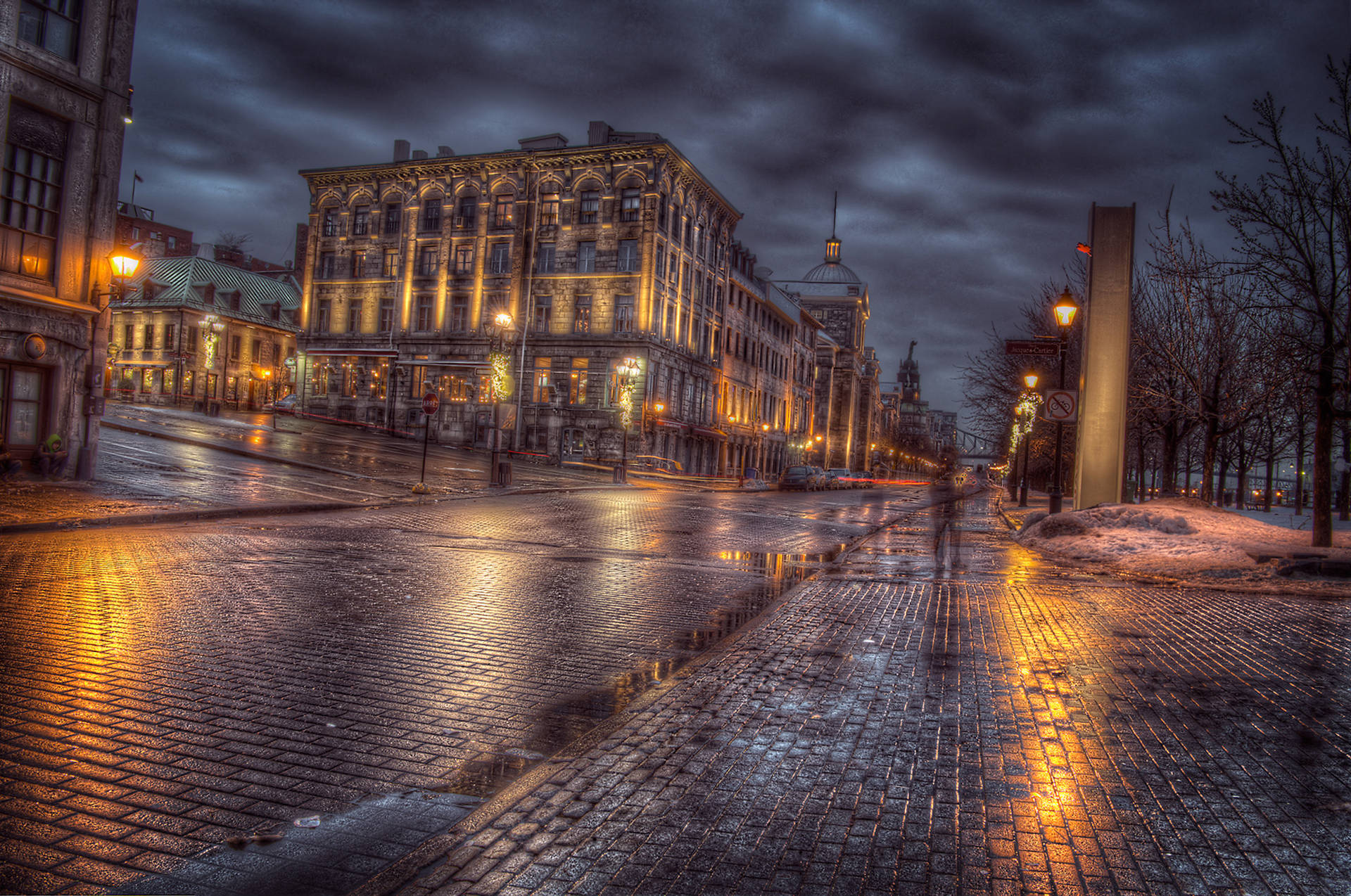 Old Montreal Streets Canada Background