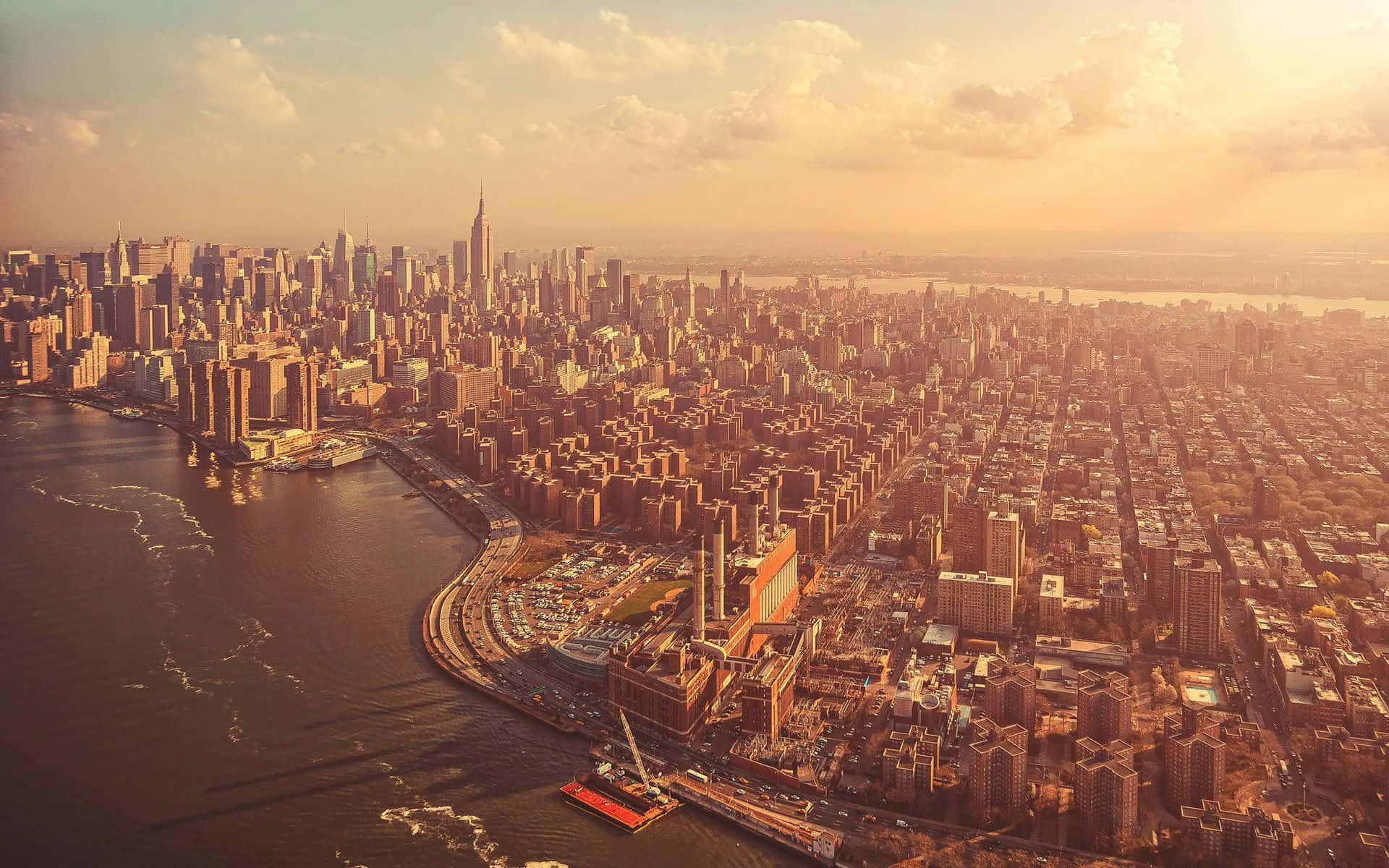 Old New York City Skyscraper Background
