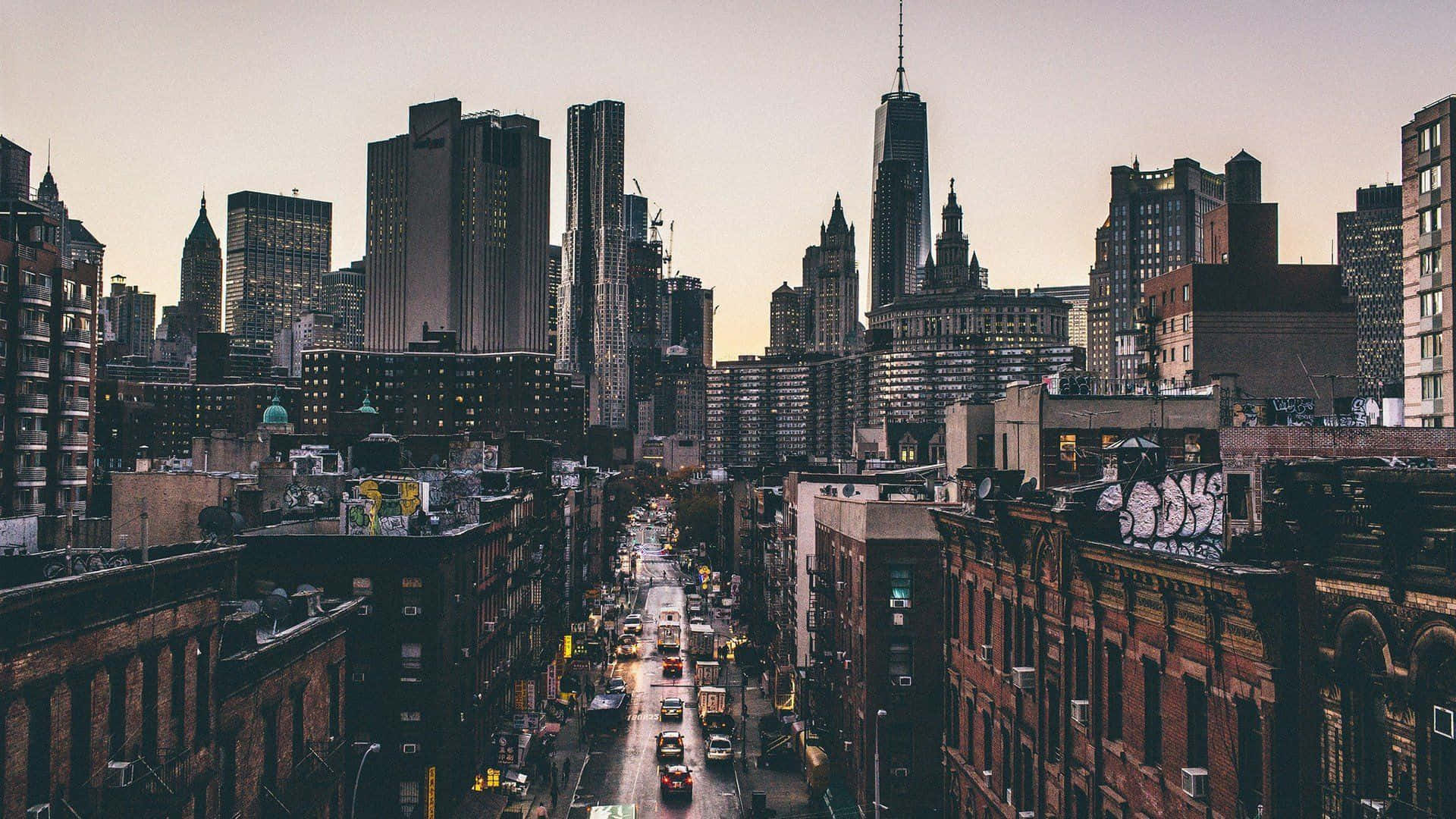 Old New York City Skyscrapers Background
