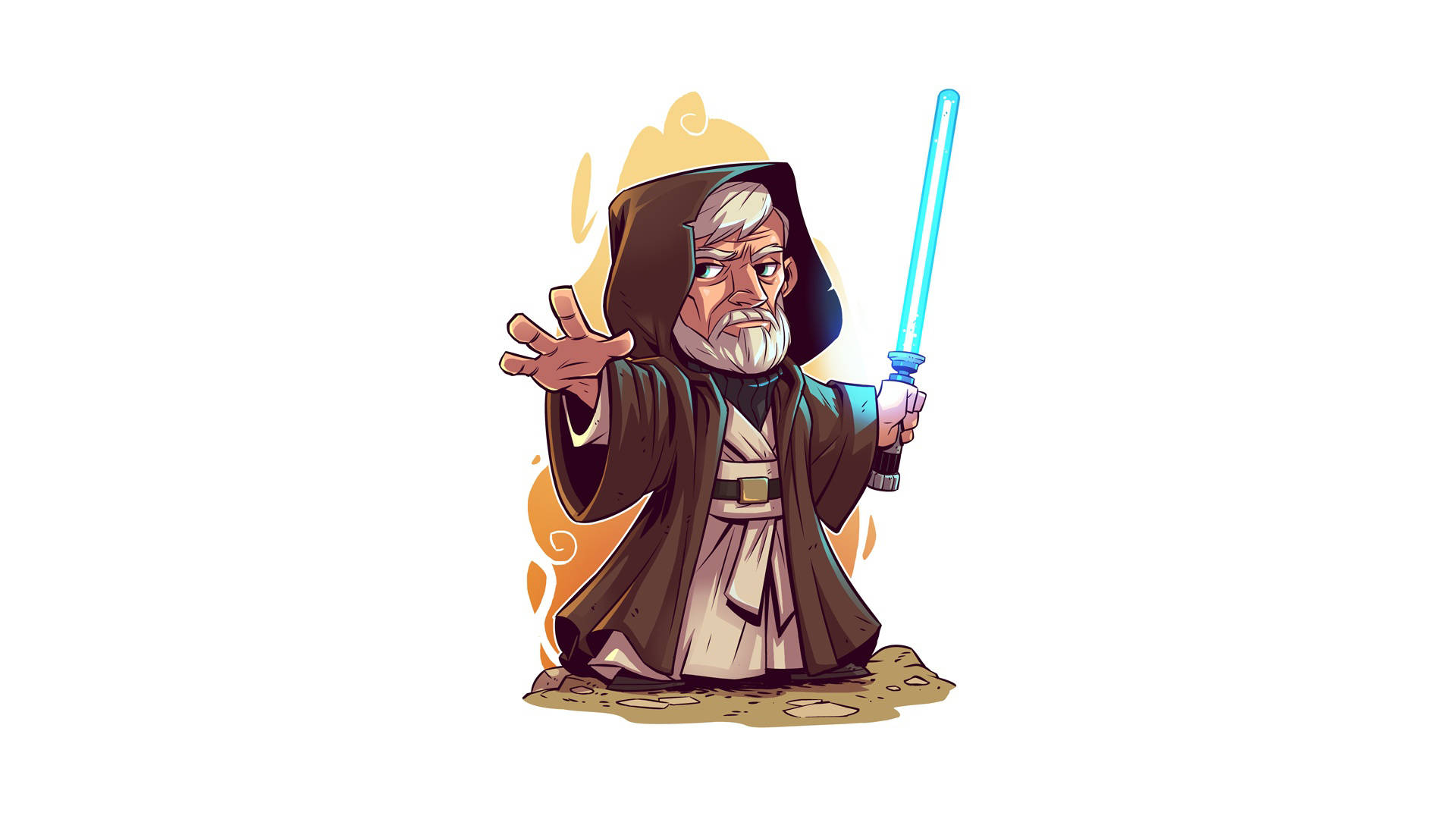 Old Obi Wan Kenobi Cartoon Background
