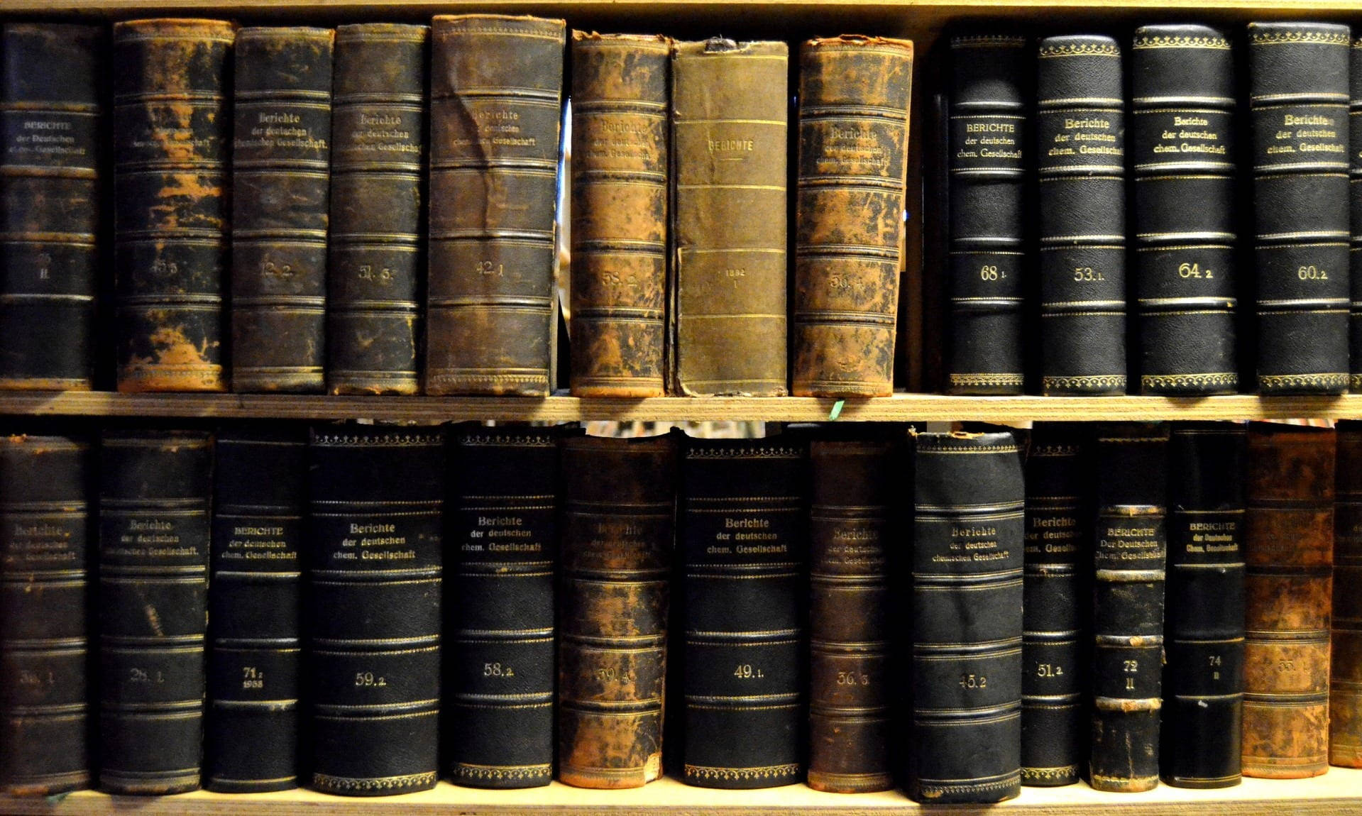 Old Reference Books On Shelf