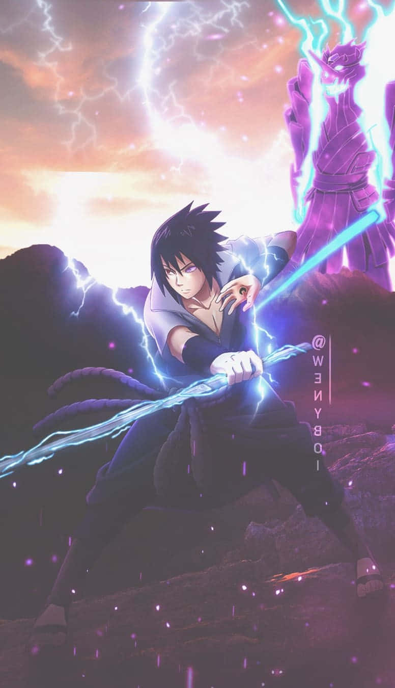 Old Sasuke Looks Into The Future Background