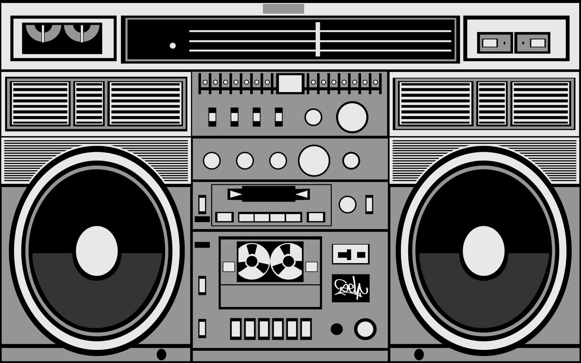 Old School Boombox In Gray