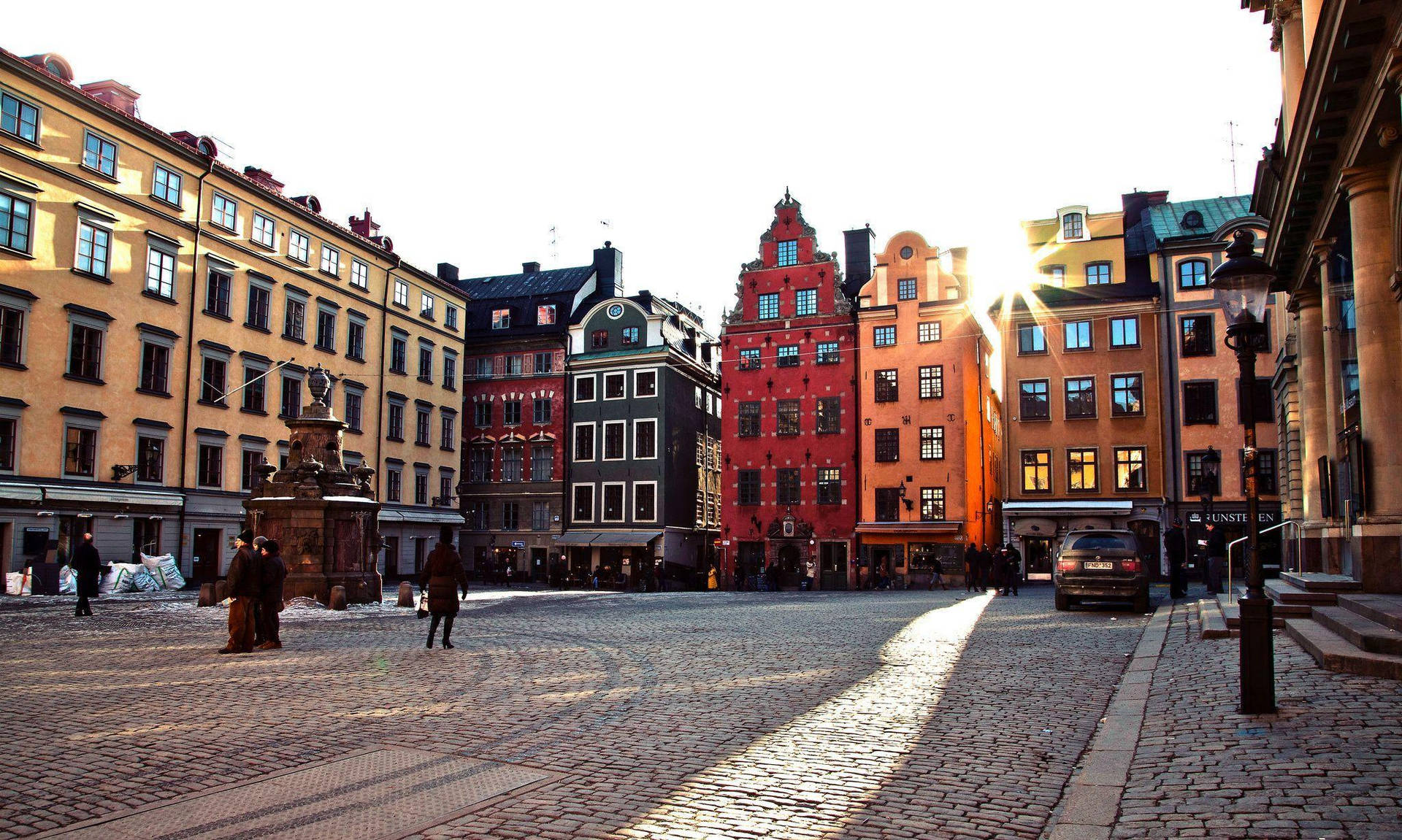 Old Town Square In Stockholm Background