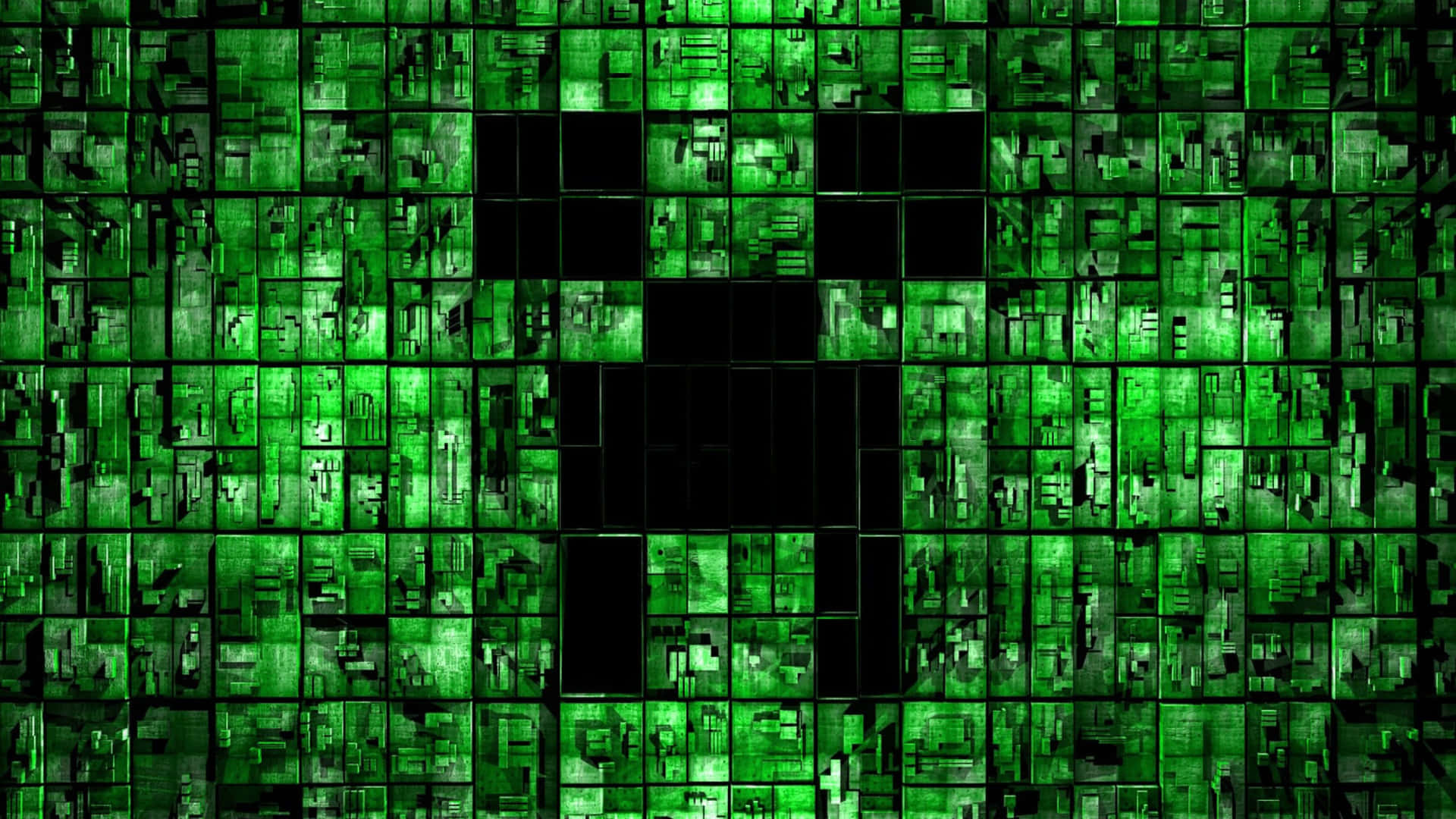 Old Video Game Green Minecraft Background