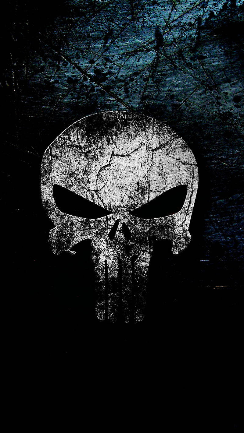 Old White Punisher Skull Background